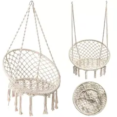 INSPIRA MARKET - Silla Hamaca Colgante Tejida Terraza Jardín