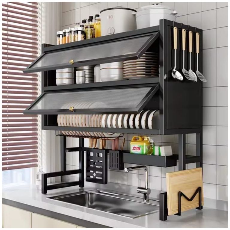 Escurridor De Platos Con Tapa 2 niveles 85 cm