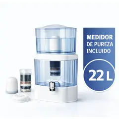 ELVO - Purificador de Agua con Medidor de Pureza pH - 8 Etapas - Facil Instalacion - Marca 22 L