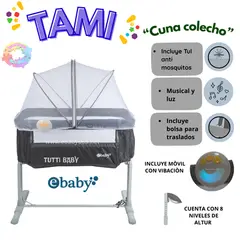 EBABY - CUNA COLECHO MUSICAL EBABY "TAMI" -  GRIS