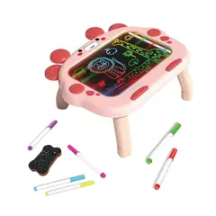 GENERICO - Pizarra Mágica con Luz LED para Niños Mesa de Dibujo Fluorescente + Plumones - Rosada