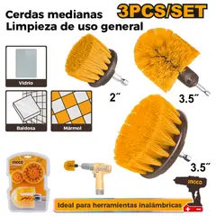INGCO TOOLS - SET 3 CEPILLOS DE- LIMPIEZA PARA TALADRO INGCO WCBM0301