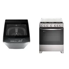 ELECTROLUX - Combo: Lavadora Electrolux Carga Superior 20kg Inverter EWIJ20F2XSYG +Cocina 6 Quemadores FE6ISR