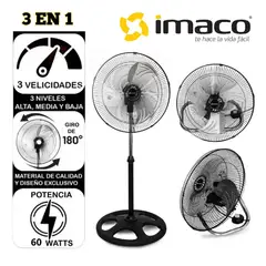 IMACO - VENTILADOR 3 EN 1 FSM2060 20" 60W OSCILANTE