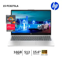 HP - Laptop HP 15-fc0275la-AMD Ryzen 7 7730U/ 16Gb Ram/ 512Gb SSD/15.6" FHD-B9TR3LA.