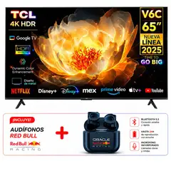 TCL - Televisor TCL 65 UHD 4K Smart TV 65V6C + AUDIFONO