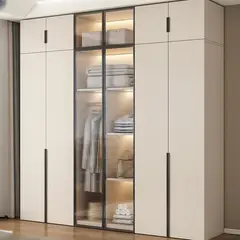 GENERICO - Ropero Vetro Light Melamina - Blanco y Negro