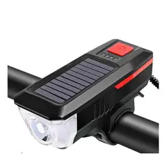 GENERICO - Luz Y Bocina De Bicicleta Con Panel Solar