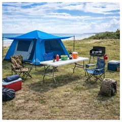 ATLETIS - Combo Camping 8P – Carpa Impermeable Yosemite + Mesa Plegable 180 cm