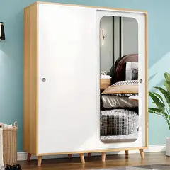 GENERICO - Ropero Samen Melamina - Blanco y Panela Pelikano