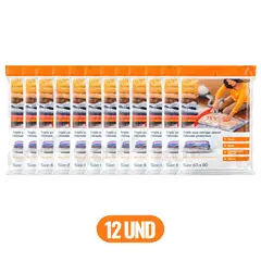 GENERICO - PACK 12 BOLSAS AL VACÍO COMPRESORA DE ROPA 60 X 80 CM