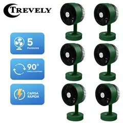TREVELY - Pack 06 Mini Ventilador de Mano Trevely  VT-05 Recargable COLOR ALEATORIO