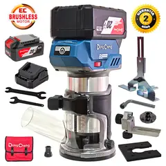 DONGCHENG - Ruteadora Fresadora Tupi de Mano Inalambrica Industrial ¼ 6mm DCMP6BM 20V 2Bat x 4Ah