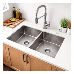 MAGIC - Lavadero de Cocina Acero Inoxidable 2 Pozas Satinado 70x45 cm