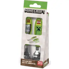 MINECRAFT - SET DE 2 CUBIERTOS METALICOS (CUCHARA Y TENEDOR) MINECRAFT