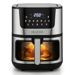 BELESSI - Freidora de Aire con Pantalla Digital - 8LT - Ventana de Visualización con Luz