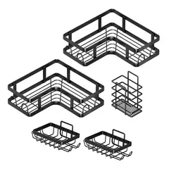 GENERICO - Set 5 Esquinero Organizador Ducha Baño Jabonera Estante