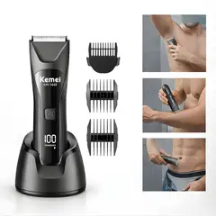 KEMEI - Afeitadora Corporal Unisex Impermeable IPX7 con Luz LED y Carga USB Tipo C