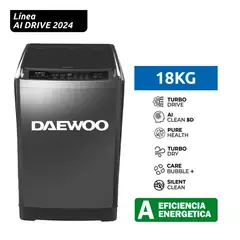 DAEWOO - Lavadora Gris Oscuro 18Kg