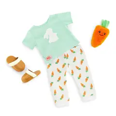 OUR GENERATION - Outfit pijama de conejo con zanahoria