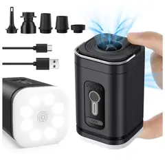 GENERICO - Mini Bomba de Aire Eléctrica 3 en 1: Inflador, Extractor y Linterna