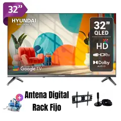 HYUNDAI - Televisor 32'' QLED Smart TV HYLED3259QG 2025 - Ant - Rack Fijo