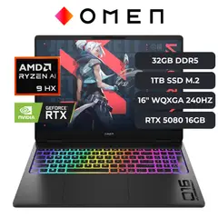 HP - Laptop OMEN MAX 16 Ryzen 9 AI HX 375, RTX 5080 16GB, 32GB RAM, 1TB SSD, 16" WQXGA 240HZ