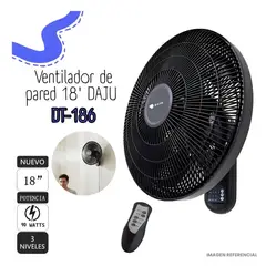 TREVELY - Ventilador de Pared DAJU 18 Potente con Control Remoto - DT-186