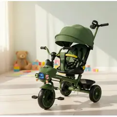 GENERICO - Triciclo Guiador Para Niño Plegable 2 en 1 Verde