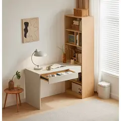 VENTITAS HOME - Escritorio con Librero Ganny Ventitas Home Color Rovere y Capri