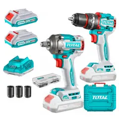 TOTAL - Combo taladro percutor 66nm + llave de impacto 405nm Total