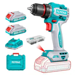 TOTAL - Taladro Atornillador 50nm + 2 Baterias 2ah + Cargador Total