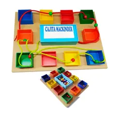 GENERICO - Cajita Mackinder de Madera Didáctica 100 Piezas - Juego para Aprender Matemáticas