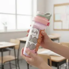 GENERICO - Botella Agua Niñas 750ml Plástico Resistente Antifugas