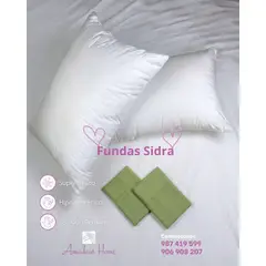 AMADEUS HOME - Pack x2 Almohadas Antialérgicas 2 Plazas + Fundas Incluidas - Pack Ahorro