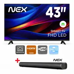 NEX - Televisor LED 43 Full TVLED43S HD Smart TV Android + Soundbar Nex