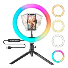OEM - Aro de Luz LED Regulable con Trípode Soporte para Móvil para Selfies Tiktoker y Streaming en Vivo