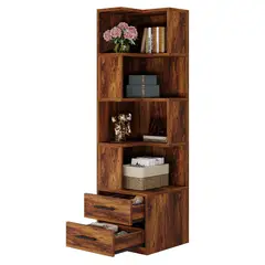 DIBA MUEBLES - Estante Librero Esquinero Caramelo Gavin