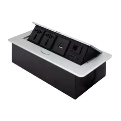 GENERICO - Tomacorriente para Mueble Multimedia 2 Tomas HDMI/TIPOC/RJ45/USBCARGA TCM-MULTI