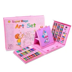 GENERICO - Set de Arte Plumones Lápices Crayolas Acuarelas de Colores 208 piezas