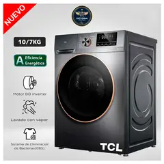 TCL - Lavaseca 10Kg7Kg C2210WD Carga Frontal Gris Oscuro