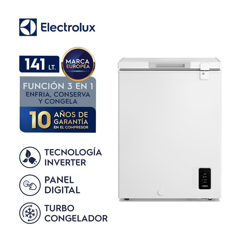Congelador Horizontal Electrolux 141L Inverter con Función Turbo EFH15S5P5AW
