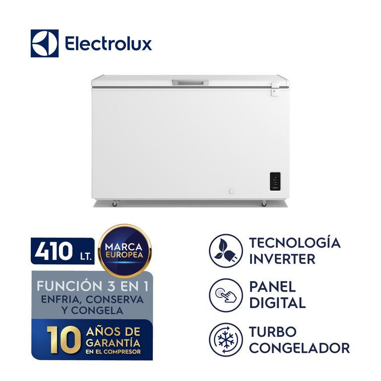 Congelador Horizontal Electrolux 410L Inverter con Función Turbo EFH42S5P5AW
