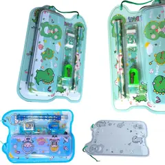 GENERICO - Set de 2 juegos de Una cartuchera lápices borrador y otros útiles escolares