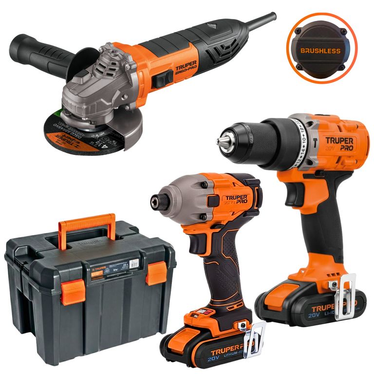 COMBO TALADRO PERCUTOR ATORNILLADOR DE IMPACTO 220Nm BRUSHLE