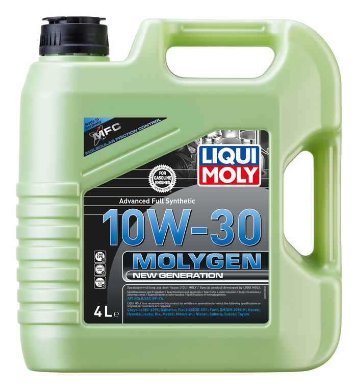 Aceite de Motor Molygen Antifricción Alto Rendimiento 10W-30 4LT
