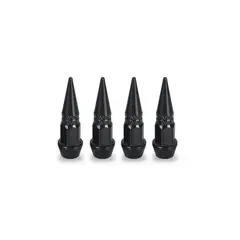 GENERICO - Juego Tapa De Pitón Para Llanta De Alumionio Punta Mediana Negro 4Pcs
