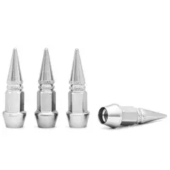 GENERICO - Juego Tapa De Pitón Para Llanta De Alumionio Punta Mediana Silver 4Pcs
