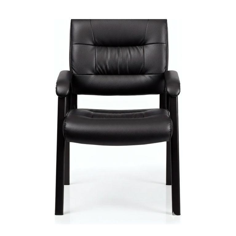 Silla De Visita Fija Haven Axis Ergonomica De Cuero Pu