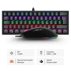 VIFROZT - Combo Gamer Teclado + Mouse Vrifrozt Berserker Negro
